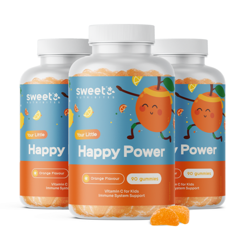 3x Happy Power – Gummis für Kinder mit Vitamin C, zusammen 270 Gummibonbons