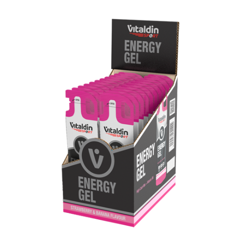 Energiegel ohne Koffein - Erdbeere & Banane, 24 x 40 g