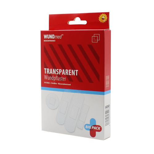 Set wasserabweisender und transparenter Pflaster, 50 Stück