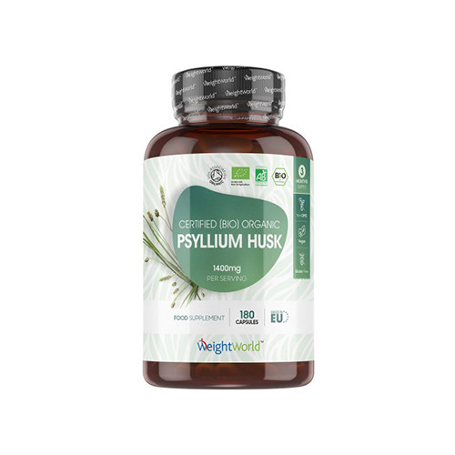 BIO Flohsamenschalen (Psyllium) 1400 mg, 180 Kapseln