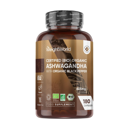 BIO Ashwagandha mit schwarzem Pfeffer 600 mg, 180 Kapseln