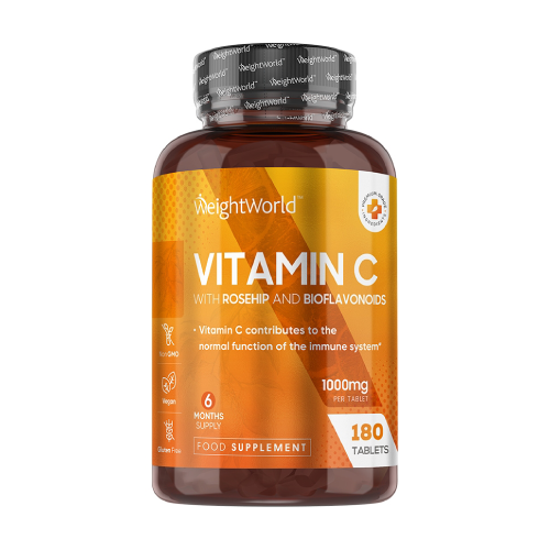 Vitamin C 1000 mg + Hundsrose + Bioflavonoide, 180 Tabletten